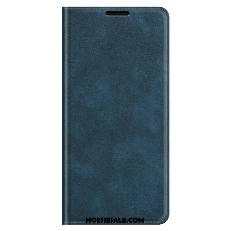 Bescherming Hoesje voor iPhone 13 Pro Max Folio-hoesje Zijdezacht Leereffect