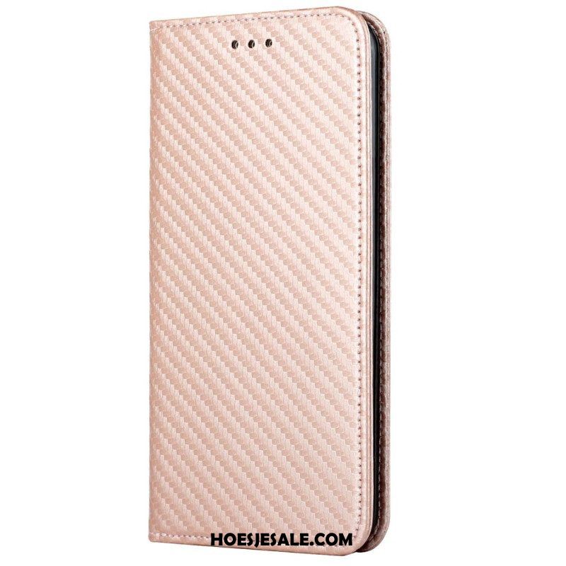 Bescherming Hoesje voor iPhone 14 Plus Folio-hoesje Koolstofvezel Met Koord