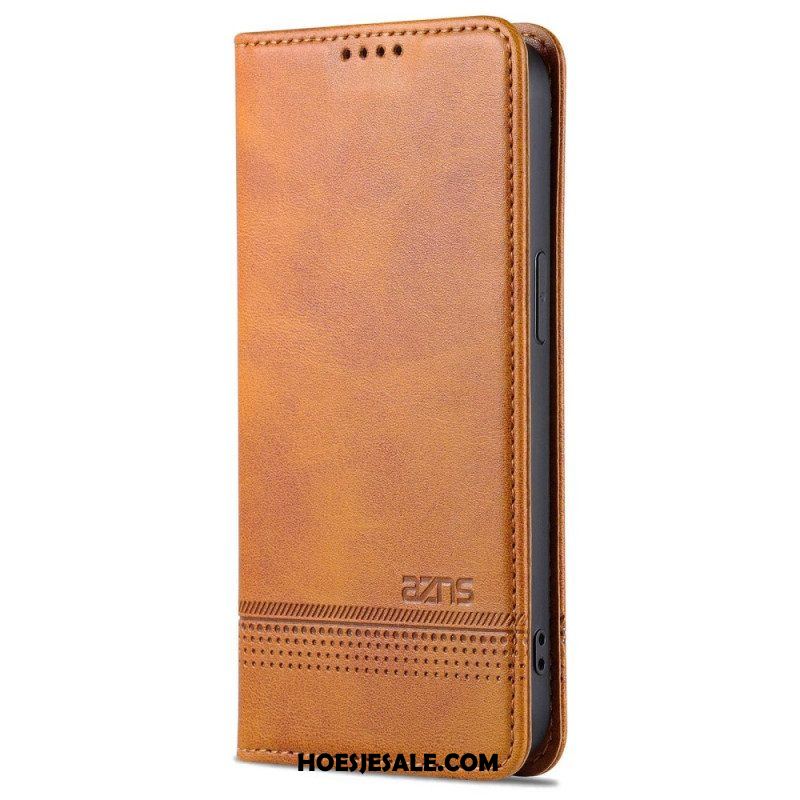 Bescherming Hoesje voor iPhone 14 Pro Folio-hoesje Azns Leerstyling