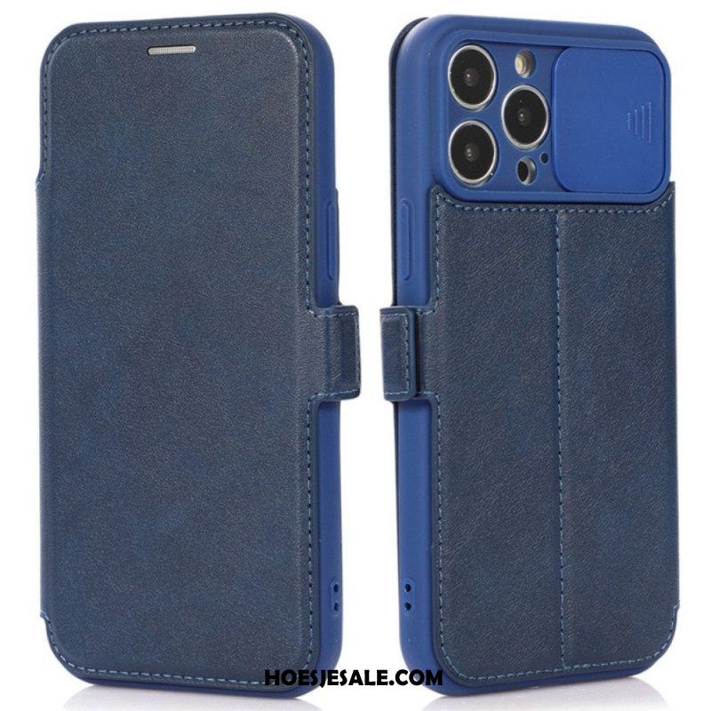 Bescherming Hoesje voor iPhone 14 Pro Folio-hoesje Camerabescherming Met Ritssluiting