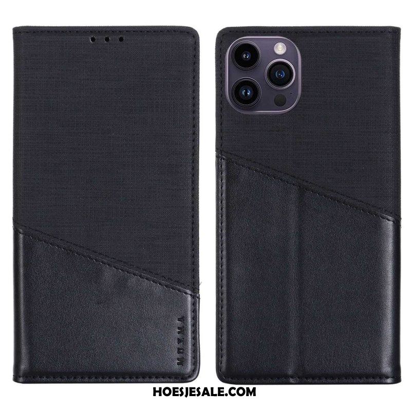 Bescherming Hoesje voor iPhone 14 Pro Folio-hoesje Rfid-canvasstijl