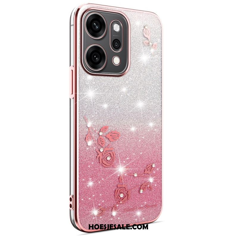Case Hoesje Oppo Reno 14 Pro 5g Telefoonhoesje Bloemen En Strass-steentjes