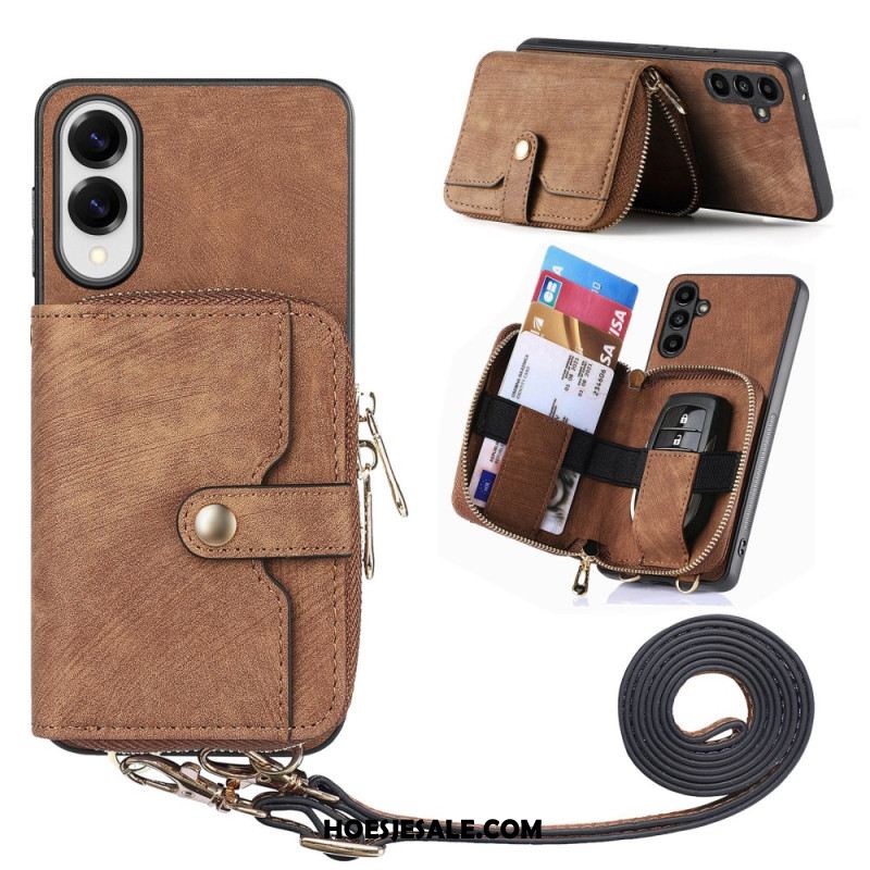 Case Hoesje Samsung Galaxy S25 5g Edge Telefoonhoesje De Chique Nomad Met Schouderriem