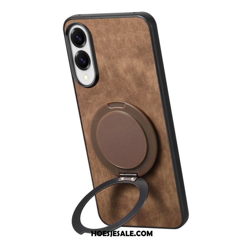 Case Hoesje Samsung Galaxy S25 5g Edge Telefoonhoesje Suède-effect Met Draaibare Standaard