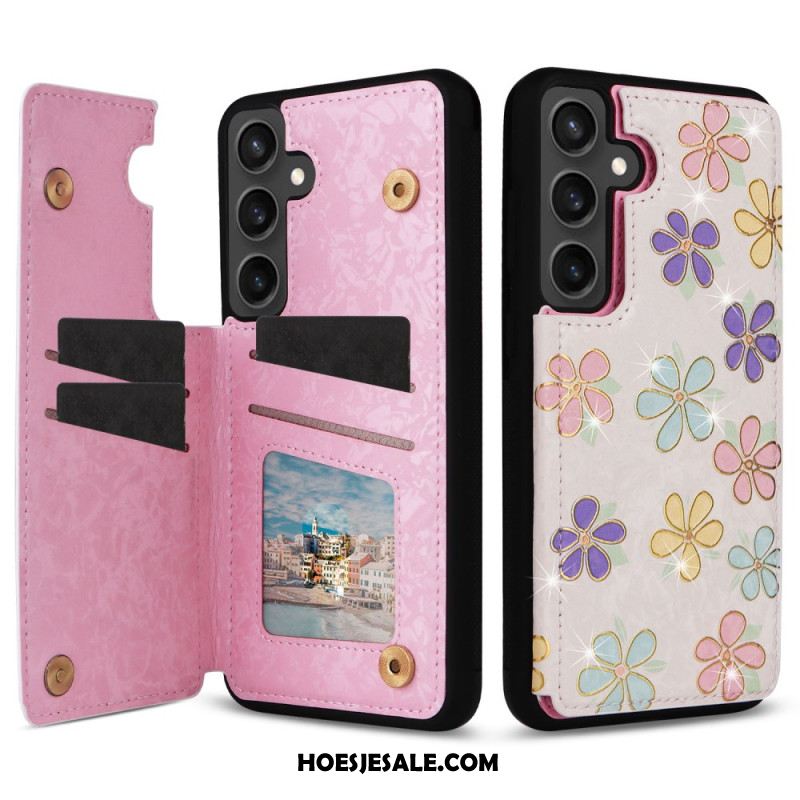 Case Hoesje Samsung Galaxy S25 Fe Telefoonhoesje Kaarthouder Met Bloemenmotief