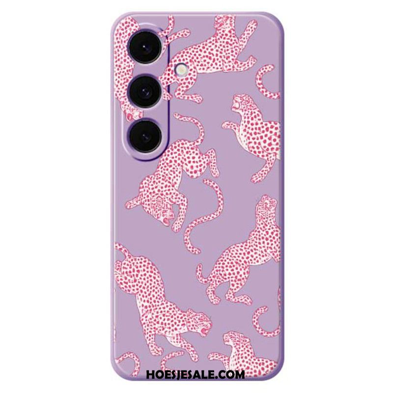 Case Hoesje Samsung Galaxy S25 Fe Telefoonhoesje Roze Luipaardprint Siliconen