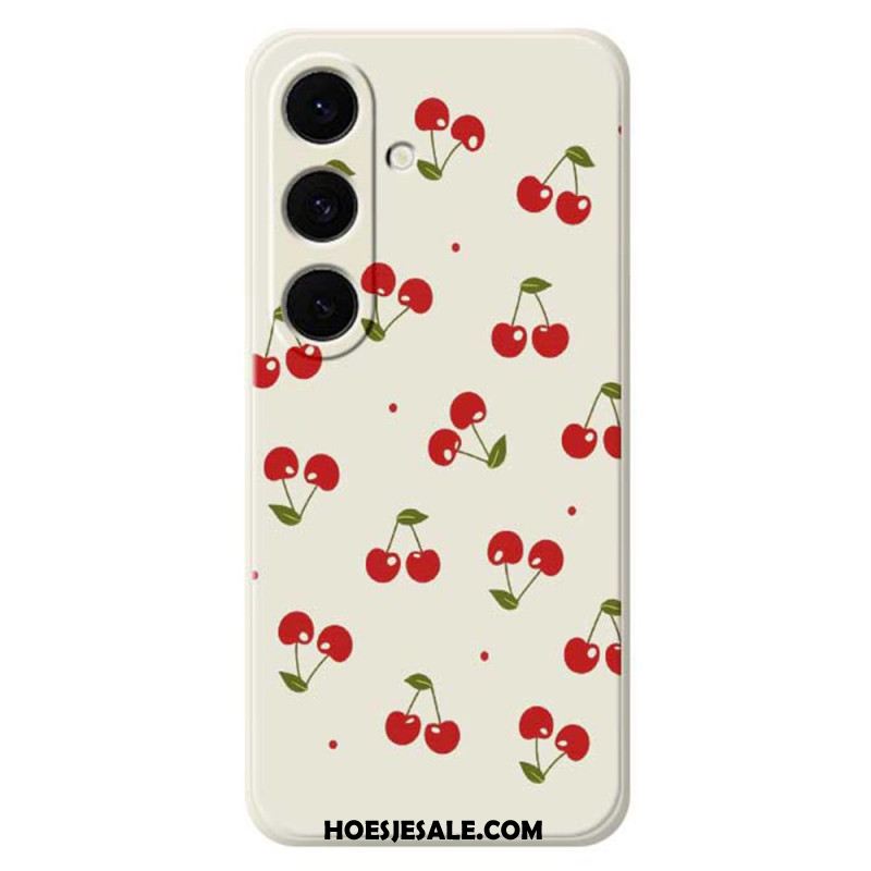 Case Hoesje Samsung Galaxy S25 Fe Telefoonhoesje Siliconen Met Kersenprint
