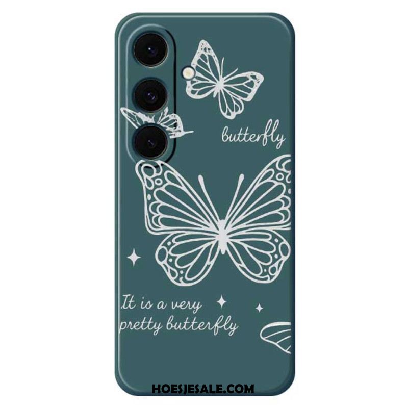 Case Hoesje Samsung Galaxy S25 Fe Telefoonhoesje Siliconen Met Witte Vlinder