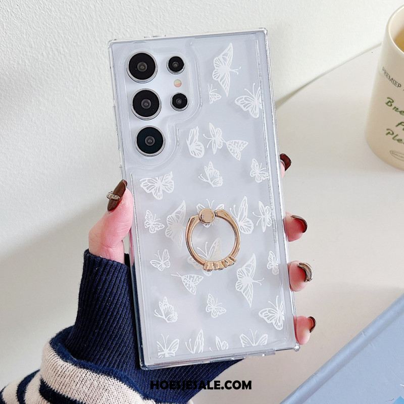 Case Hoesje Samsung Galaxy S25 Ultra 5g Telefoonhoesje Ringhouder Met Patroon