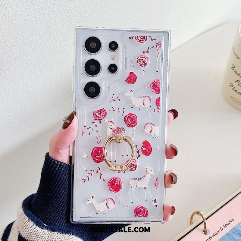 Case Hoesje Samsung Galaxy S25 Ultra 5g Telefoonhoesje Ringhouder Met Patroon