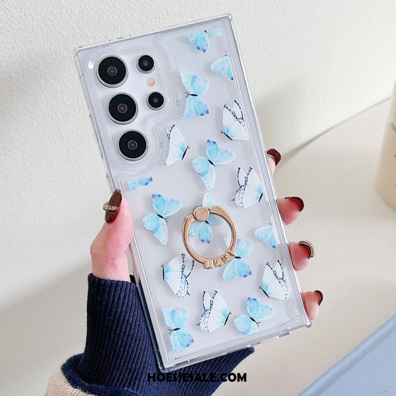 Case Hoesje Samsung Galaxy S25 Ultra 5g Telefoonhoesje Ringhouder Met Patroon