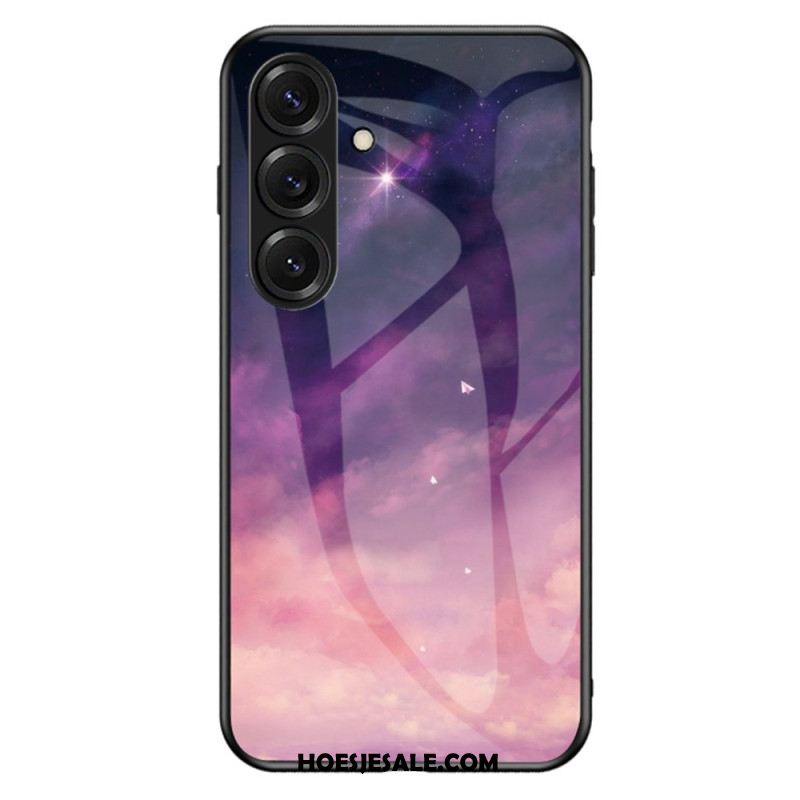 Case Hoesje Samsung Galaxy S26 Telefoonhoesje Hemelsblauw Gehard Glas Met Sterren