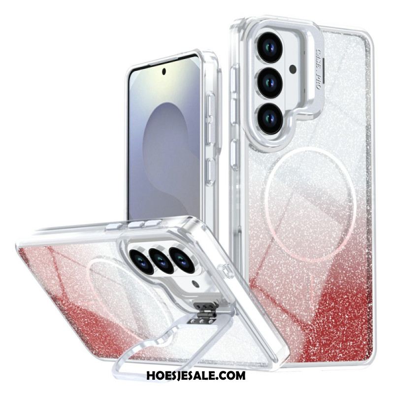 Case Hoesje Samsung Galaxy S26 Telefoonhoesje Magnetisch Met Glittergradiënt En Opvouwbare Standaard