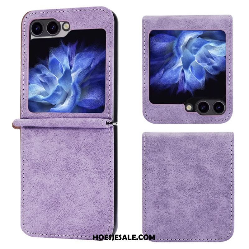 Case Hoesje Samsung Galaxy Z Flip 7 Fe Telefoonhoesje Kunstleer Leer