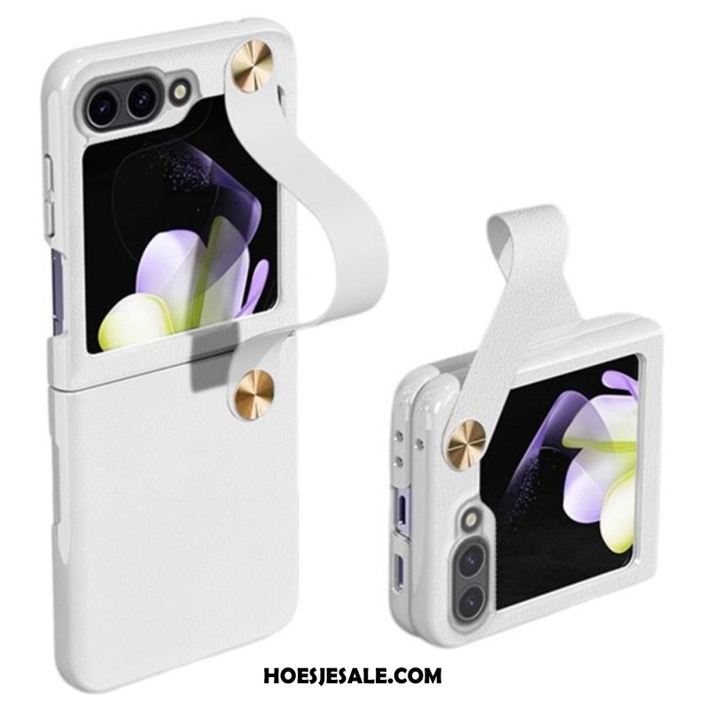 Case Hoesje Samsung Galaxy Z Flip 7 Fe Telefoonhoesje Ultradunne Gkk-leren Band