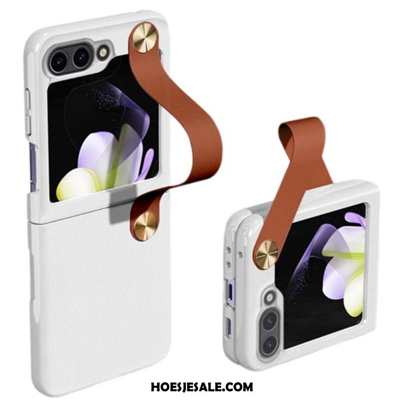 Case Hoesje Samsung Galaxy Z Flip 7 Fe Telefoonhoesje Ultradunne Gkk-leren Band