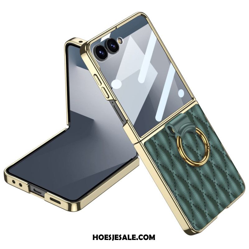 Case Hoesje Samsung Galaxy Z Flip 7 Telefoonhoesje Gewatteerd Ontwerp Met Ringhouder