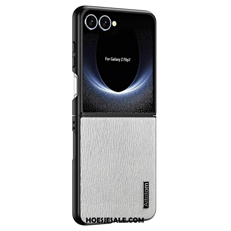 Case Hoesje Samsung Galaxy Z Flip 7 Telefoonhoesje Houtnerfstructuur