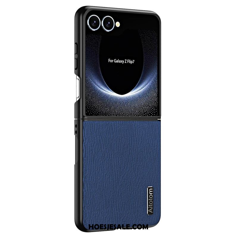 Case Hoesje Samsung Galaxy Z Flip 7 Telefoonhoesje Houtnerfstructuur