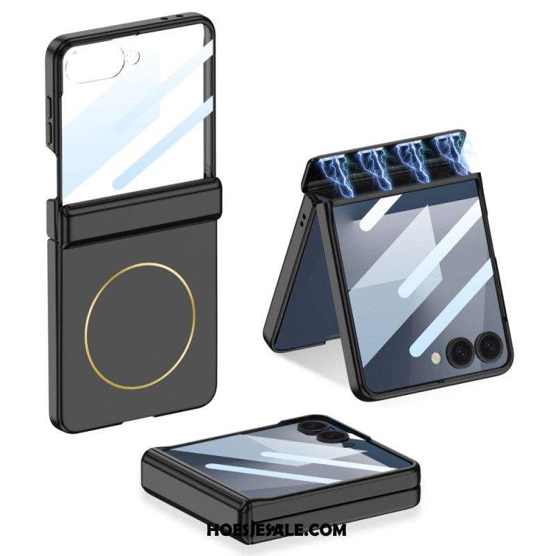 Case Hoesje Samsung Galaxy Z Flip 7 Telefoonhoesje Met Magnetische Bevestiging Scharnierbeschermer En Gkk-logo