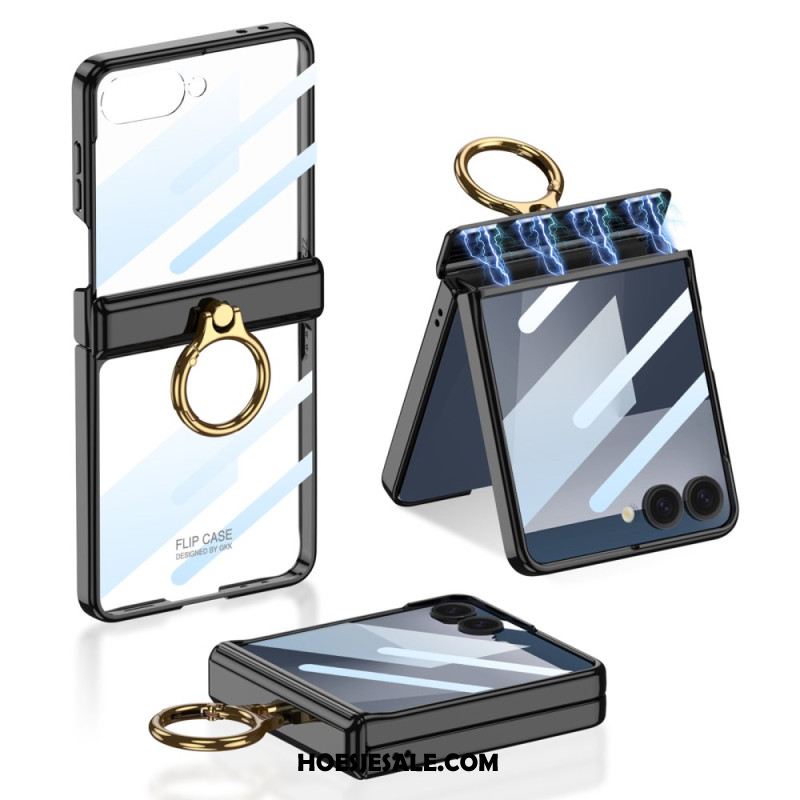 Case Hoesje Samsung Galaxy Z Flip 7 Telefoonhoesje Transparant Met Standaard En Magnetische Bescherming Gkk