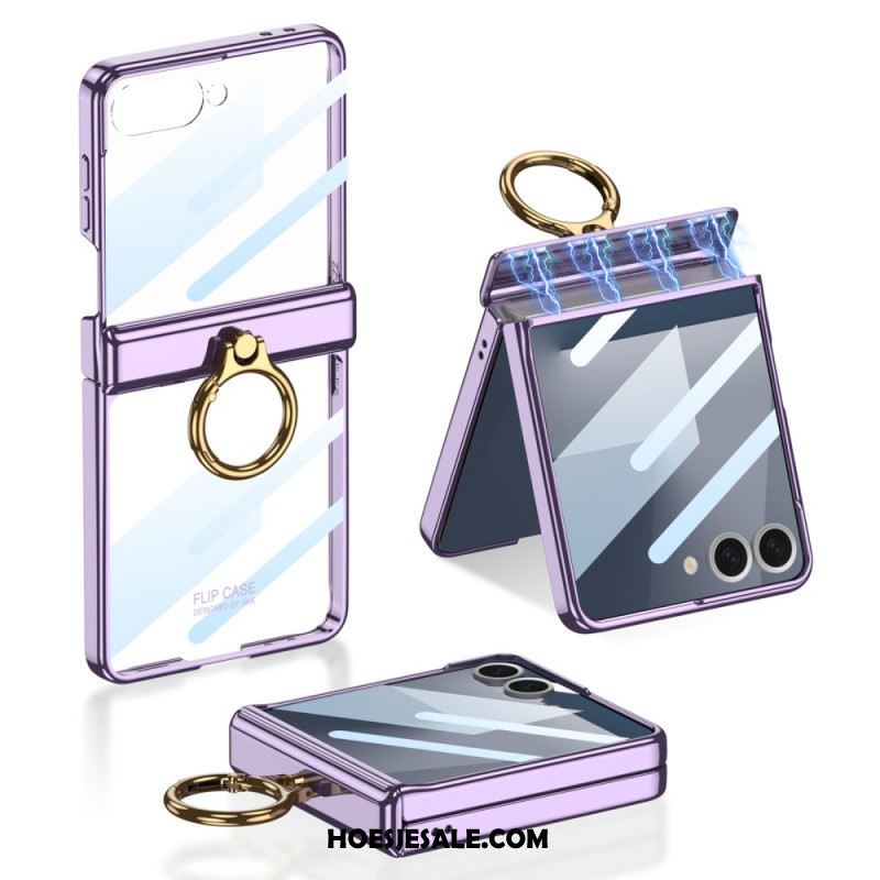 Case Hoesje Samsung Galaxy Z Flip 7 Telefoonhoesje Transparant Met Standaard En Magnetische Bescherming Gkk
