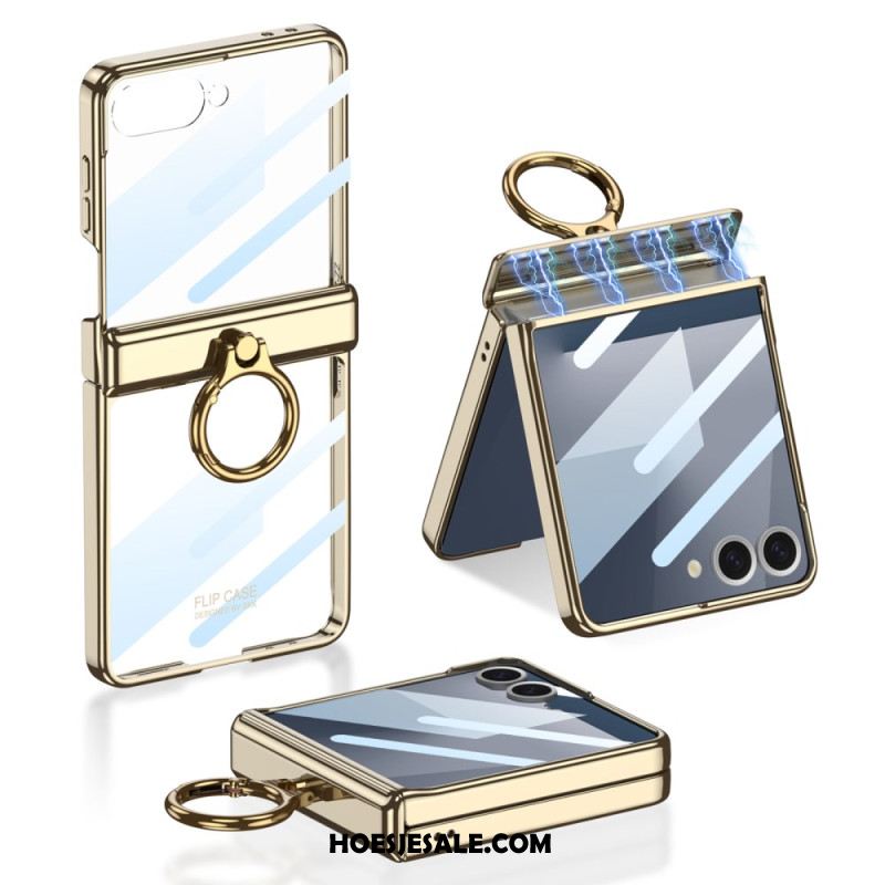 Case Hoesje Samsung Galaxy Z Flip 7 Telefoonhoesje Transparant Met Standaard En Magnetische Bescherming Gkk