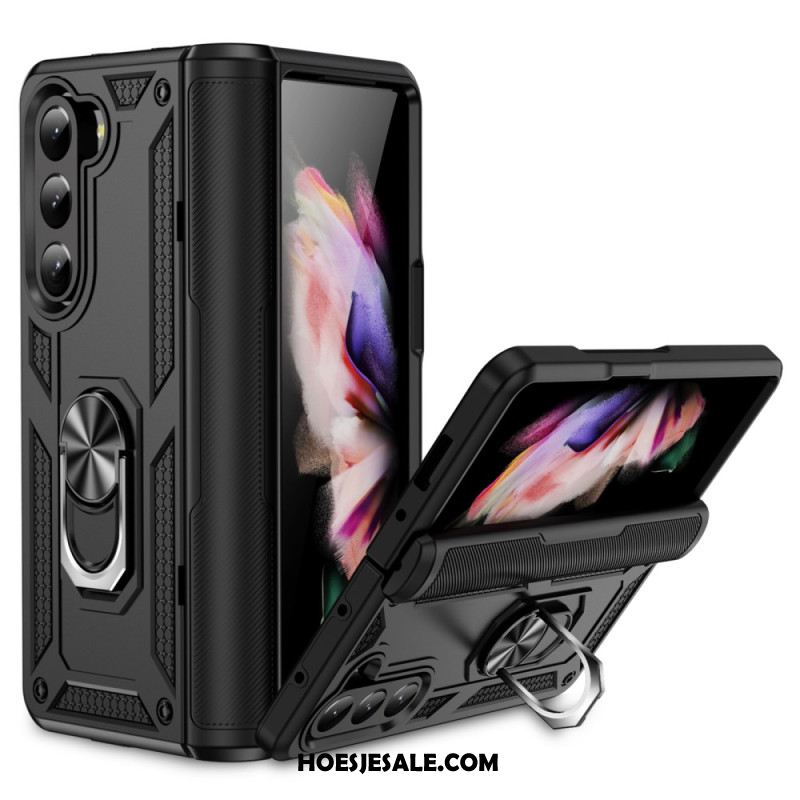 Case Hoesje Samsung Galaxy Z Fold 5 Telefoonhoesje Metalen Ring