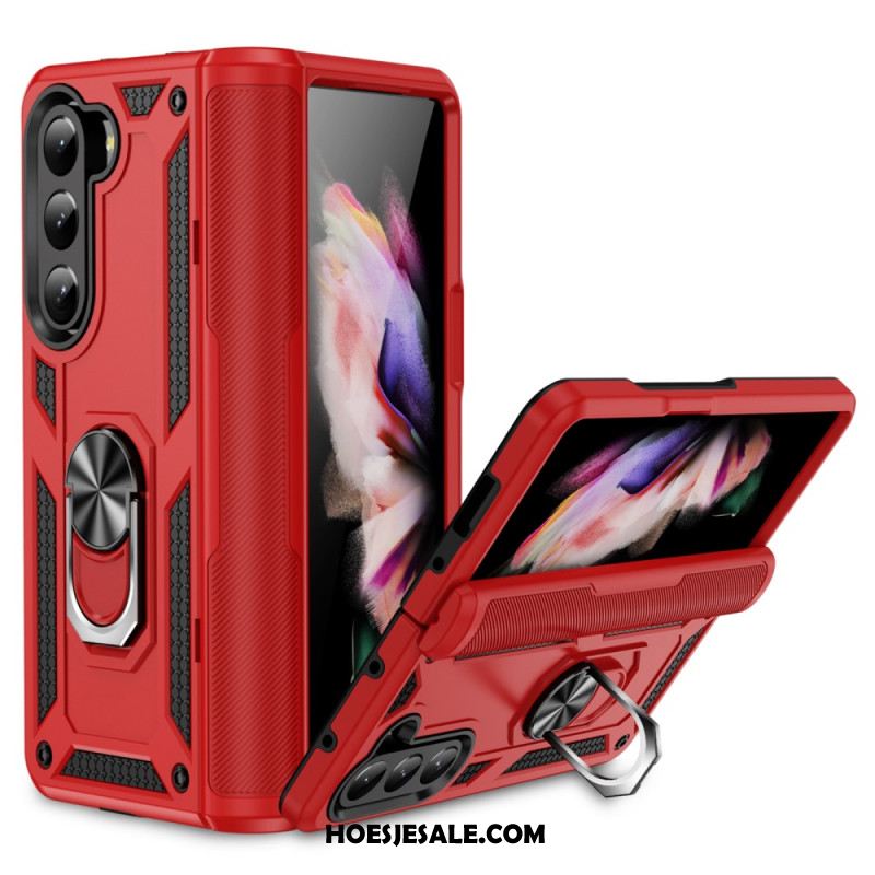Case Hoesje Samsung Galaxy Z Fold 5 Telefoonhoesje Metalen Ring