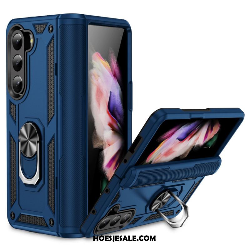 Case Hoesje Samsung Galaxy Z Fold 5 Telefoonhoesje Metalen Ring