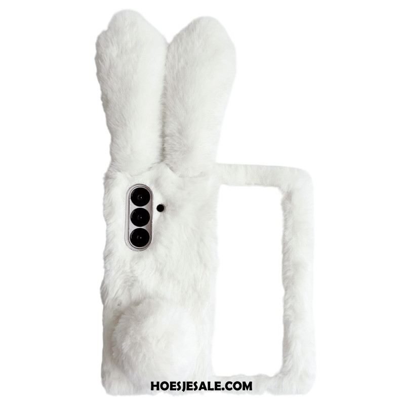 Case Hoesje Samsung Galaxy Z Fold 7 Telefoonhoesje Pluche Konijnenoortjes