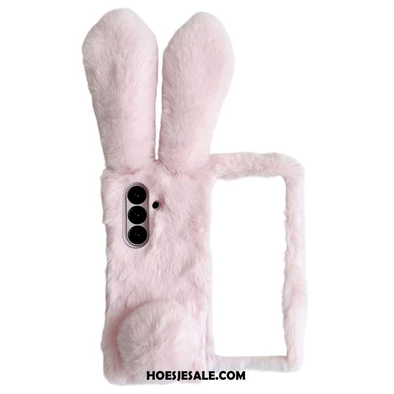 Case Hoesje Samsung Galaxy Z Fold 7 Telefoonhoesje Pluche Konijnenoortjes