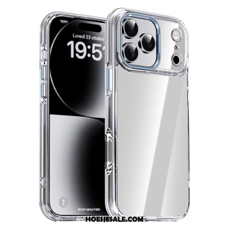 Case Hoesje iPhone 17 Pro Max Telefoonhoesje Ipaky Transparant Metalen Lensframe