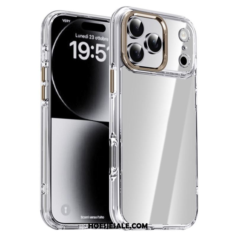 Case Hoesje iPhone 17 Pro Max Telefoonhoesje Ipaky Transparant Metalen Lensframe