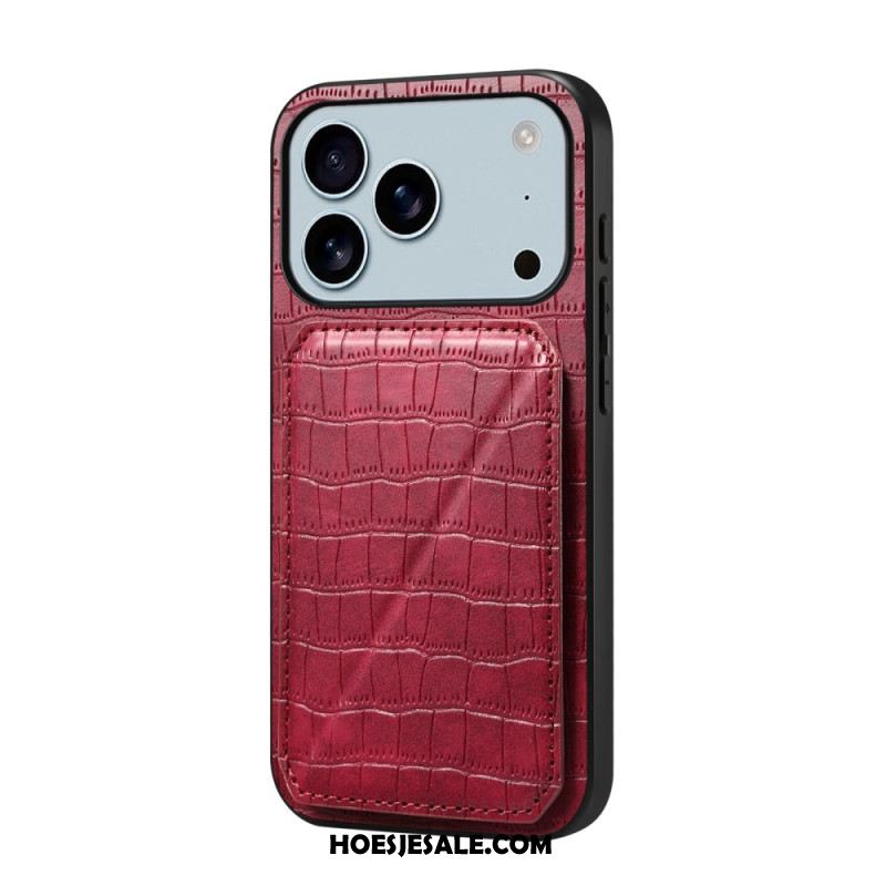 Case Hoesje iPhone 17 Pro Max Telefoonhoesje Kaarthouder Met Krokodillenprint