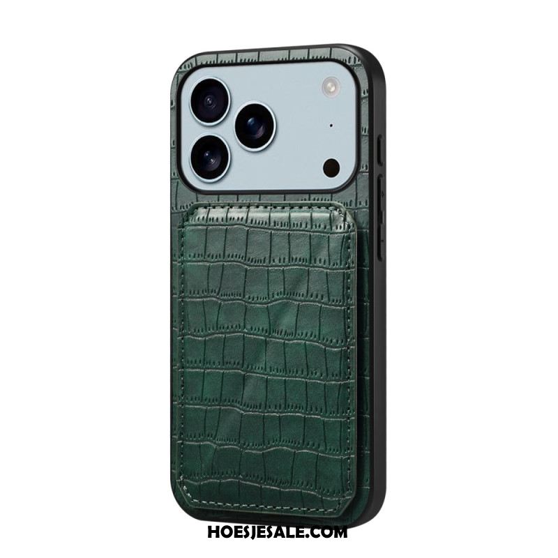 Case Hoesje iPhone 17 Pro Max Telefoonhoesje Kaarthouder Met Krokodillenprint