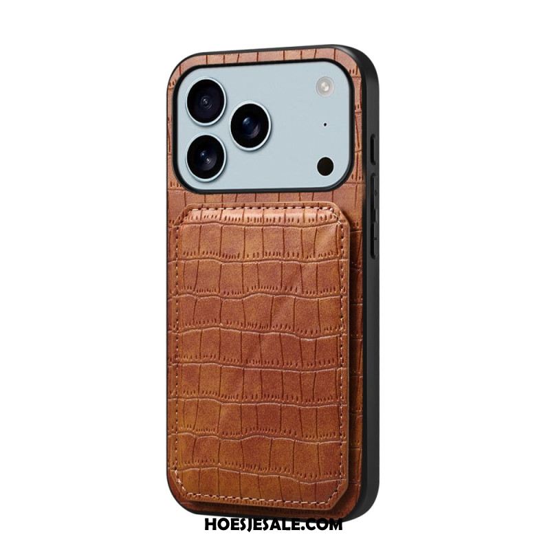 Case Hoesje iPhone 17 Pro Max Telefoonhoesje Kaarthouder Met Krokodillenprint