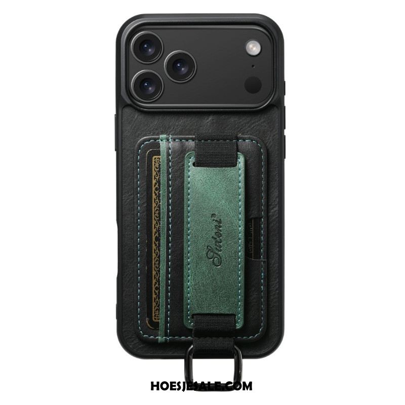 Case Hoesje iPhone 17 Pro Max Telefoonhoesje Suteni Kaarthouder En Band