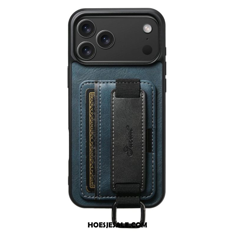 Case Hoesje iPhone 17 Pro Max Telefoonhoesje Suteni Kaarthouder En Band