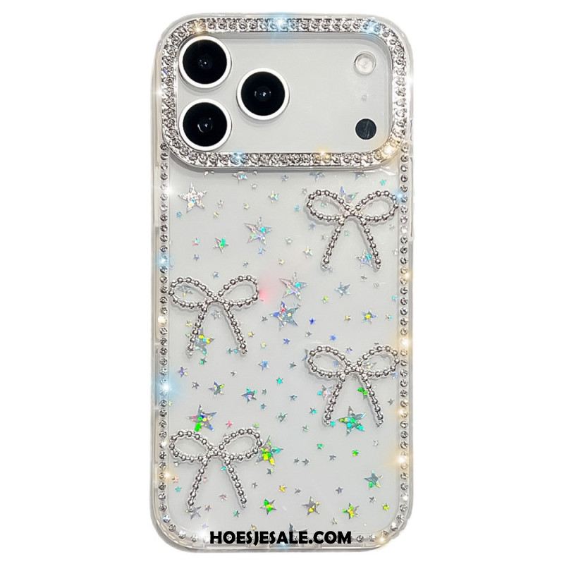 Case Hoesje iPhone 17 Pro Max Telefoonhoesje Vlinder- En Glitterdecoratie