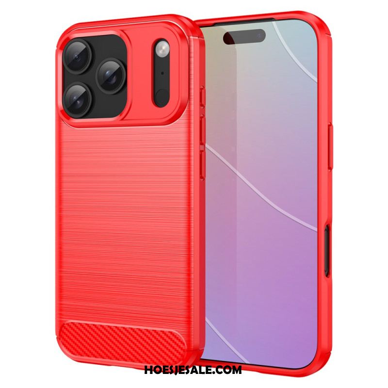 Case Hoesje iPhone 17 Pro Telefoonhoesje Geborsteld Koolstofvezel