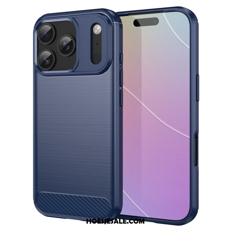 Case Hoesje iPhone 17 Pro Telefoonhoesje Geborsteld Koolstofvezel