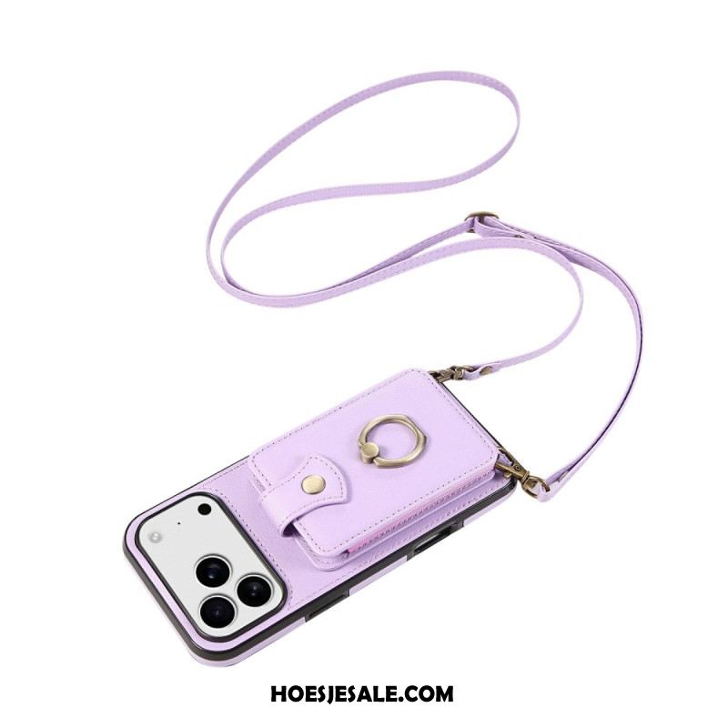 Case Hoesje iPhone 17 Pro Telefoonhoesje Kaarthouder Voor Meerdere Kaarten En Schouderband