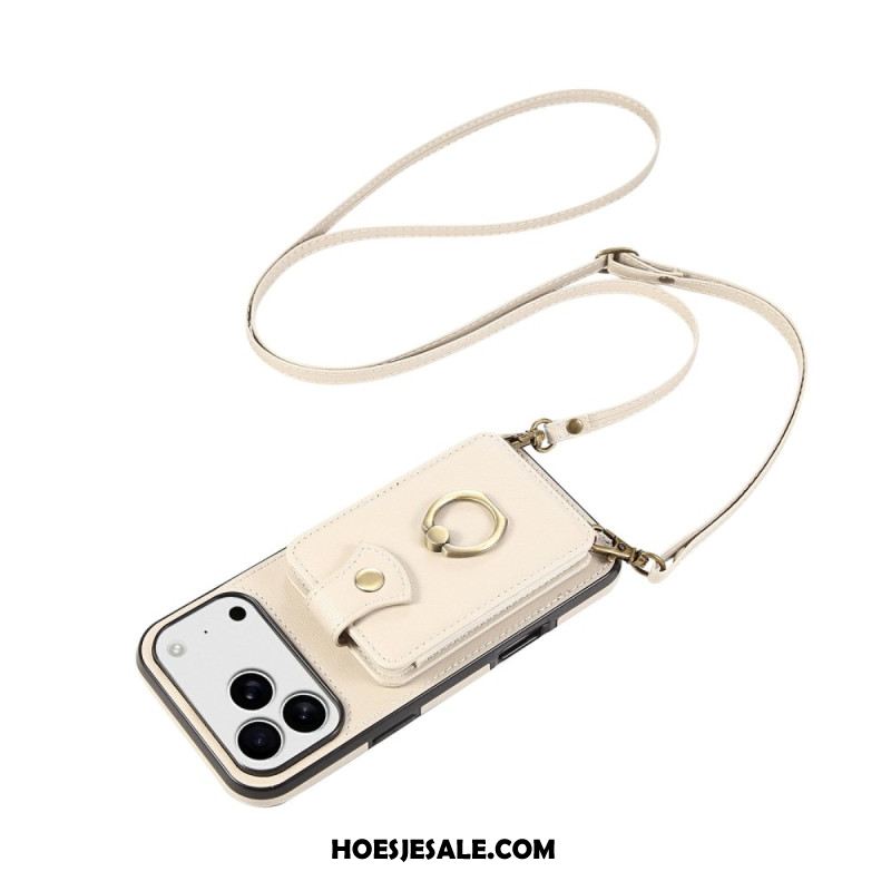 Case Hoesje iPhone 17 Pro Telefoonhoesje Kaarthouder Voor Meerdere Kaarten En Schouderband