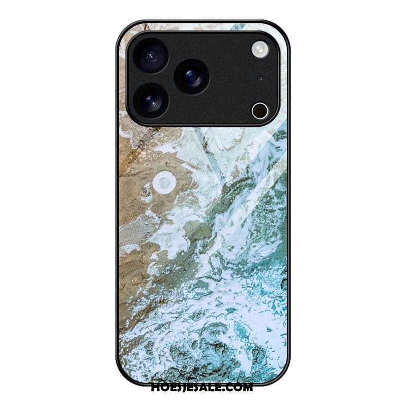 Case Hoesje iPhone 17 Pro Telefoonhoesje Marmer Gehard Glas