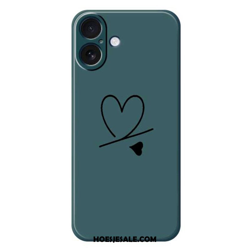 Case Hoesje iPhone 17 Telefoonhoesje Hartje Van Vloeibare Siliconen