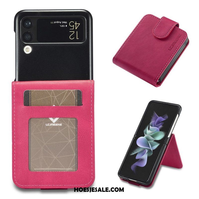 Case voor Samsung Galaxy Z Flip 3 5G Folio-hoesje Kaarthouder En Sluiting Lc.imeeke