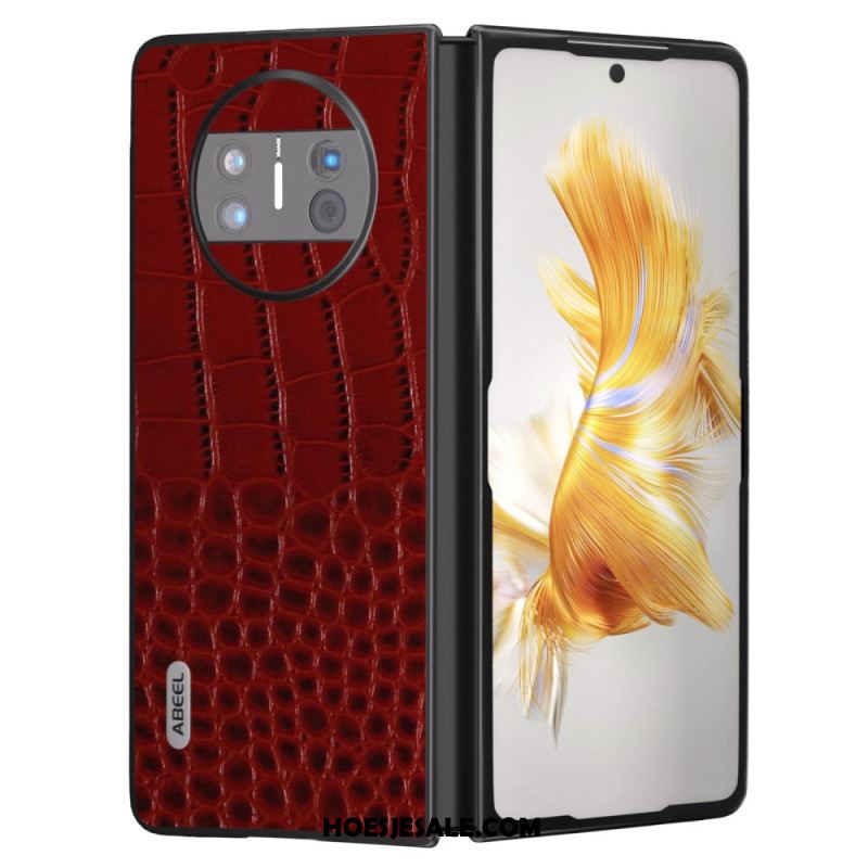 Cover Hoesje Huawei Mate X3 Telefoonhoesje Echt Krokodillenleerstijl Abeel