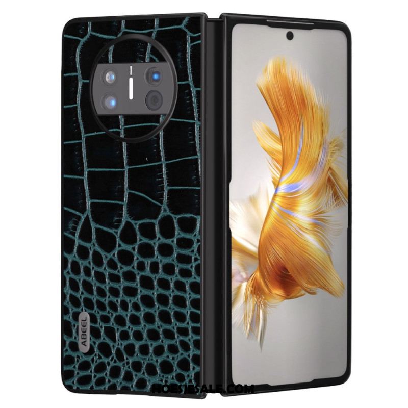 Cover Hoesje Huawei Mate X3 Telefoonhoesje Echt Krokodillenleerstijl Abeel