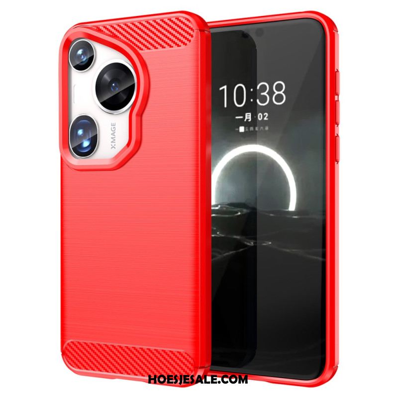 Cover Hoesje Huawei Pura 70 Ultra Telefoonhoesje Geborstelde Koolstofvezel